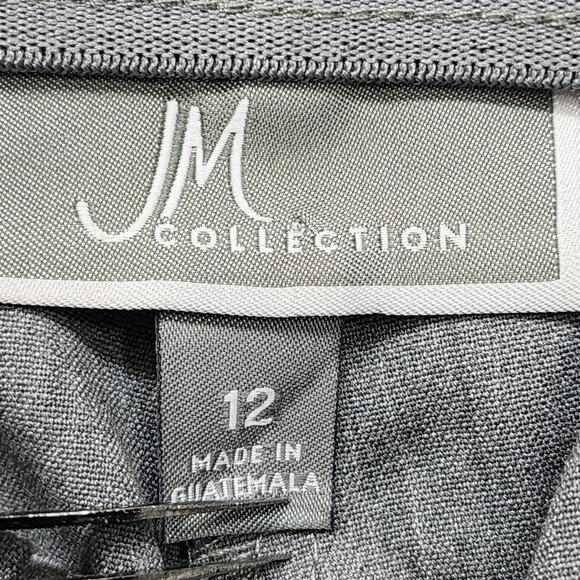 JM Collection Pants Womens 12 Gray Mid Rise Straight Trouser Leg Stretch Office - Picture 4 of 12